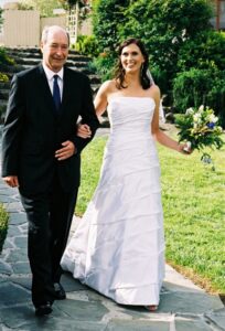 julieschooler.com - blog - 3 Ways My Dad Showed Me How to Be True to Yourself - Dad Walking Julie Down the Aisle